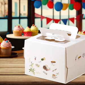Nhà sản xuất hộp bánh giấy tùy chỉnh với cửa sổ tùy chỉnh kích thước bánh Bánh hộp, hộp bánh trắng với logo thương hiệu in - Product Image 3