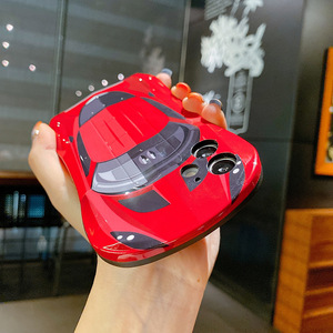 IPhone 12 Pro 11 Pro Max12ミニフレキシブルソフトTPUバンパー電話ケース用の新しい面白いかわいい3Dスポーツカー型IMD電話ケース
