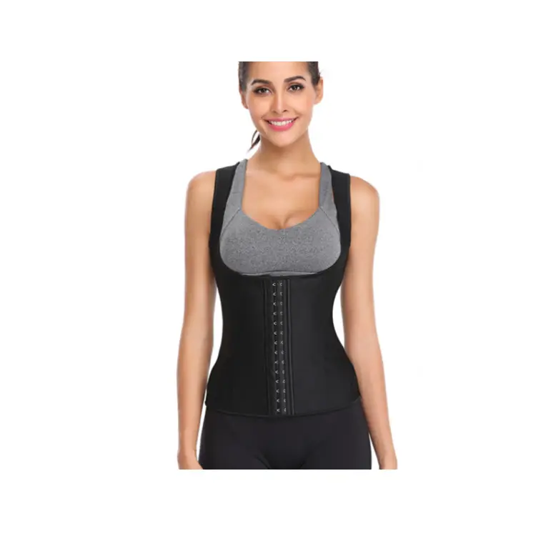 Latex Zweet Vest Taille Trainer Voor Vrouwen Plus Size Sauna Vest Voor Vrouwen Workout Rits Vest Met Verstelbare Riem