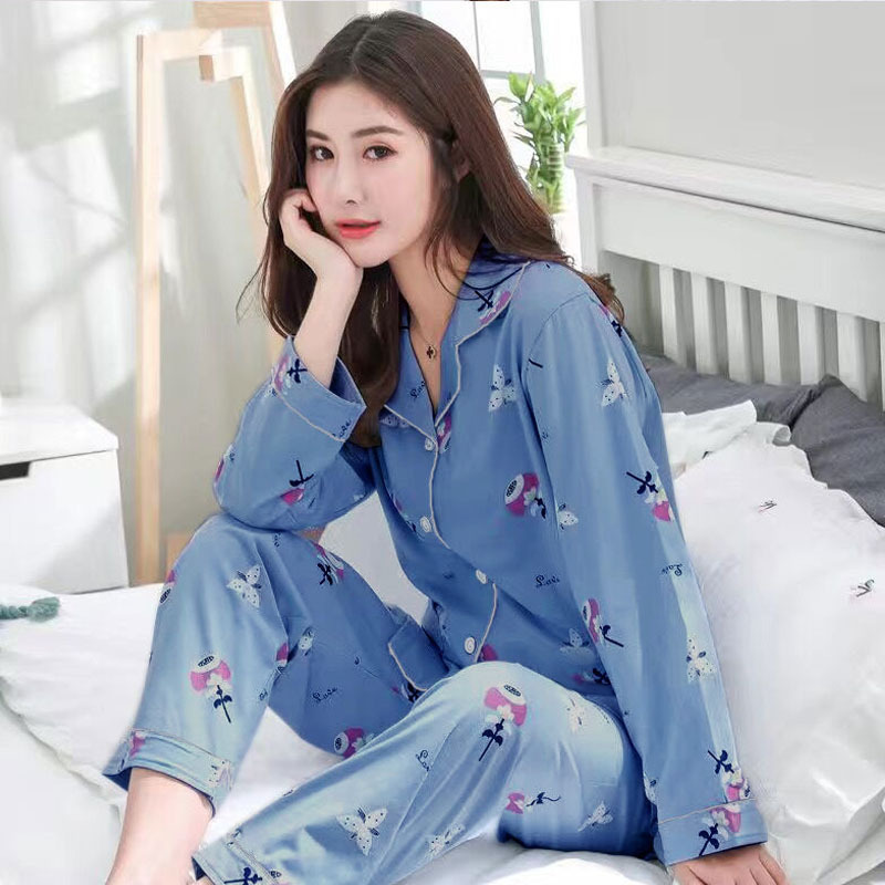 Set lungo cardigan blu farfalla S
