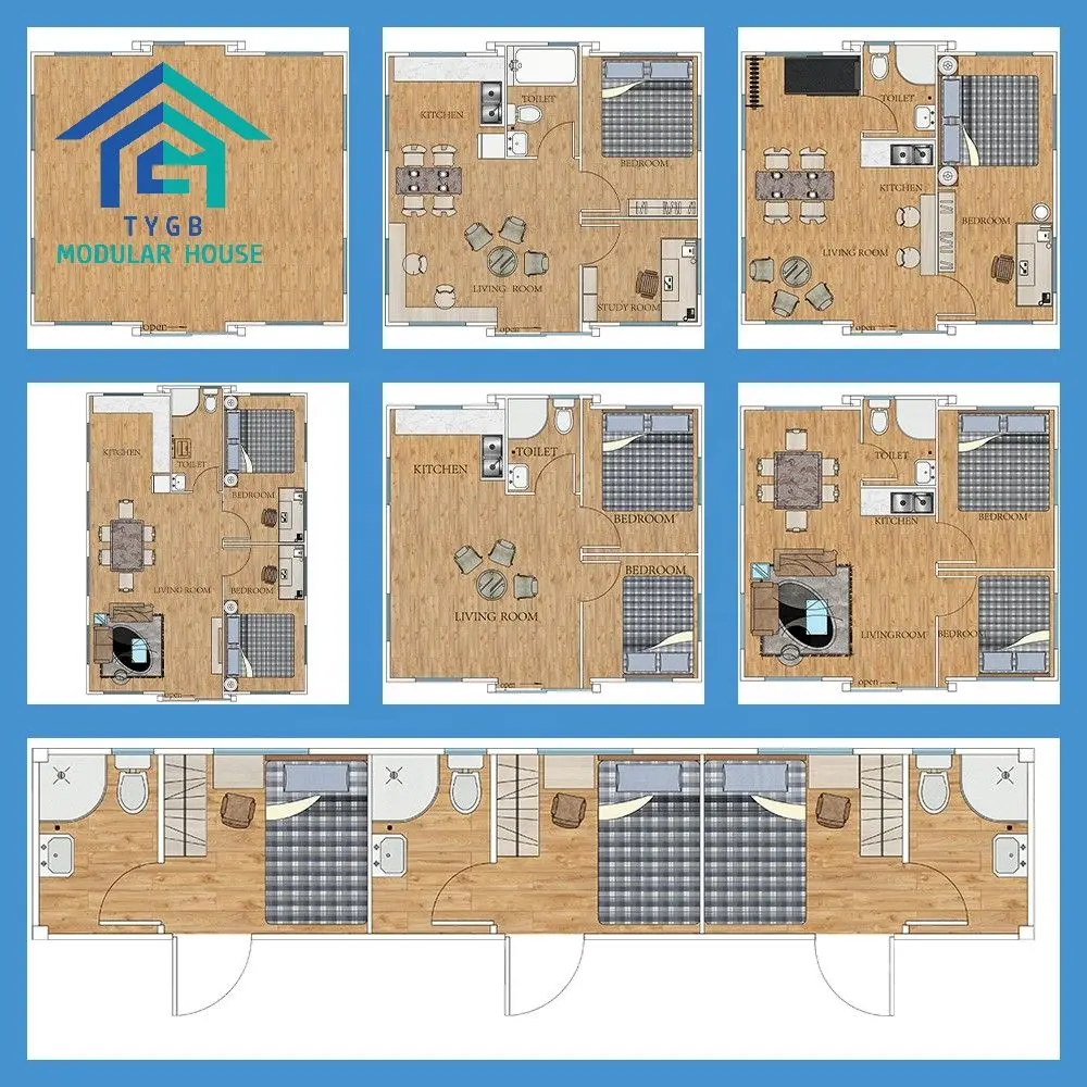 Tygb 2025 diğer prefabrik ahşap modern mobil hareketli imal 20ft/30ft/40ft uyku pod kabin daireler ev bina