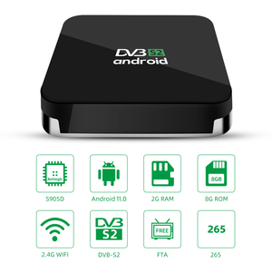 Smart Android TV Box OTT + DVB S2 Receptor de TV por satélite Android 9,0 Amlogic S905X3 Sistema FTA de cuatro núcleos WiFi 2,4G/5G Set Top Box - Product Image 4