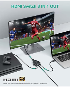 Conmutador HD tres en uno, convertidor de alta definición 4K, decodificador con accesorios de audio/video para conexión de monitor HDMI/3D - Product Image 3
