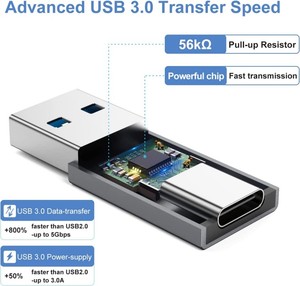 USB C adaptörü, USB C USB adaptörü yüksek hızlı veri transferi, USB-C USB 3.0 dişi MacBook adaptörü - Product Image 5