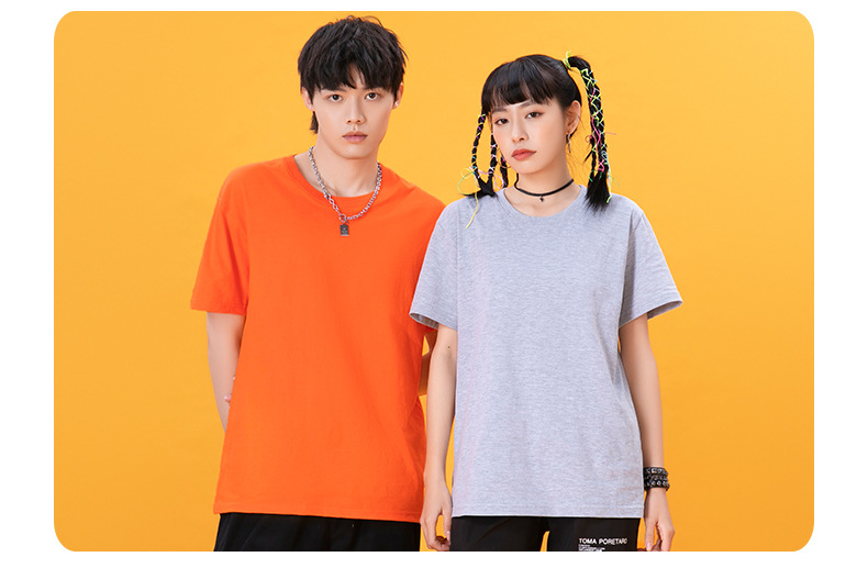 Custom 100% cotton Solid Color Breathless Short Sleeve O-Neck for Women and Men's shirts