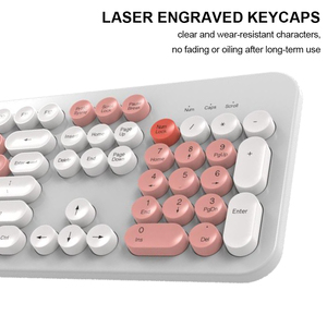 <strong>Custom</strong> Pink Membrane 104 <strong>Keys</strong> 2.4G Wireless <strong>Keyboard</strong> with Multimedia <strong>Functions</strong> 6 <strong>Keys</strong> Anti-Ghosting - Product Image 4