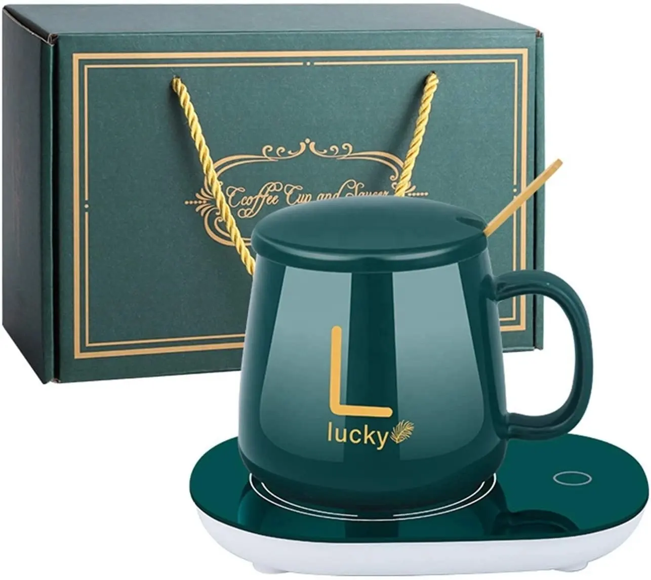 Y Premium Offre Spéciale Tasse chauffante en céramique avec logo personnalisé Tasse chauffante intelligente à température constante pour café Coffret cadeau
