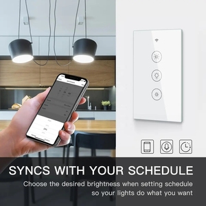 WiFi akıllı Dimmer anahtarı abd standart 120*72mm, Tuya akıllı yaşam APP, dokunmatik panel - Product Image 4
