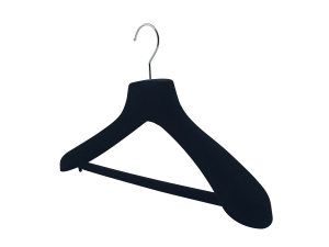 服装店带标志的黑色塑料定制衣架中国供应商批发衣架