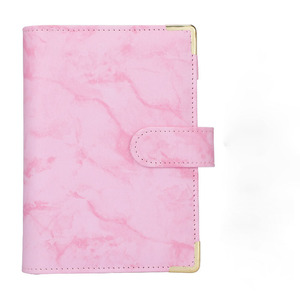Neues anpassbares kreatives PU-Lederbezug marmor farbenes leeres Notizbuch mit Taschen rechner kann Bankkarten-Budget buch halten - Product Image 1