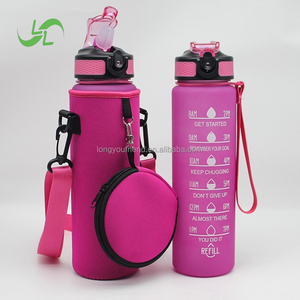 סיטונאי 32 oz/1L שני צבעים שיפוע כוס מים ספורט עם מכסה פלסטיק קיבולת גדולה כוס השראה לחדר כושר לקמפינג