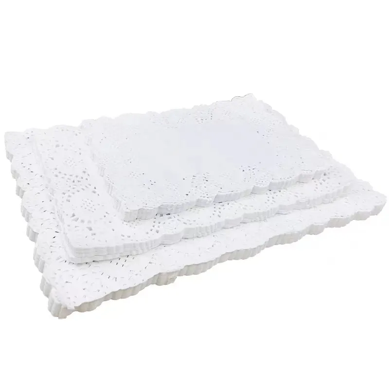 Atacado Papel Doliies Personalizado Cor e Tamanho Impressão Papel Doilies Lace Mats Doilies