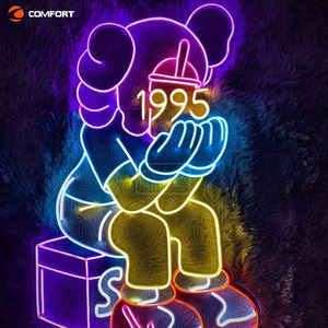 Подгонянный акриловый светодиодный светящийся знак насильственный медведь на открытом воздухе светодиодный знак дисплей - Product Image 1