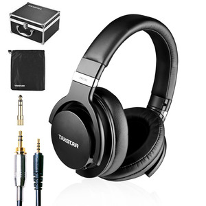 Profesyonel stüdyo monitör kulaklıklar 50 Mm dinamik tip Surround Stereo kablolu Dj kulaklık müzik mikser oyun kulaklık için