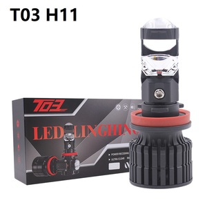 T03 araba Led projektör Lens H11 LED projektör far araba 20000LM için 100W otomatik Led farlar Led H7 H4 9005 9006 Led ampul - Product Image 3