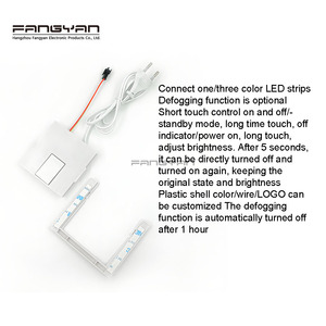 12V 3A 36W single key three color LED lighting <strong>dimming</strong> touch <strong>sensor</strong> switch for smart mirrors <strong>with</strong> anti-fog <strong>function</strong> option - Product Image 5