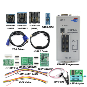 Programmatore originale RT809F + 11 adattatori + morsetto SOP8 + morsetto a clip 1.8V/tssopop8 SOCKET VGA programmatore LCD scheda ICSP 24 serie 25 93 IC