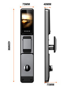 3Dフェイス指紋認識スマートドアロック防犯カメラ電子デジタルロックウッドドアWiFi用 - Product Image 4