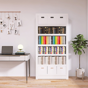 Ev kütüphane Metal demir kitaplık çocuk resim kitapları için çok katmanlı zemin depolama raf oturma odası kitaplık - Product Image 2