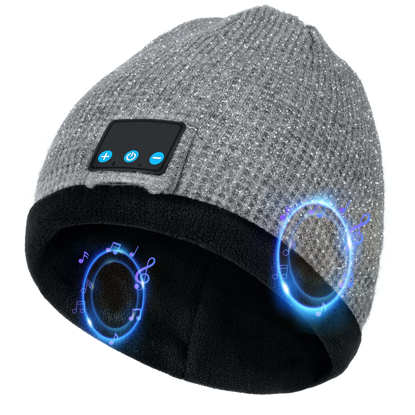 Gorro con Bluetooth para hombres y niños V5.2, gorro de música, auriculares con micrófono incorporado y altavoces, gorro de música inalámbrico cálido para invierno para regalo