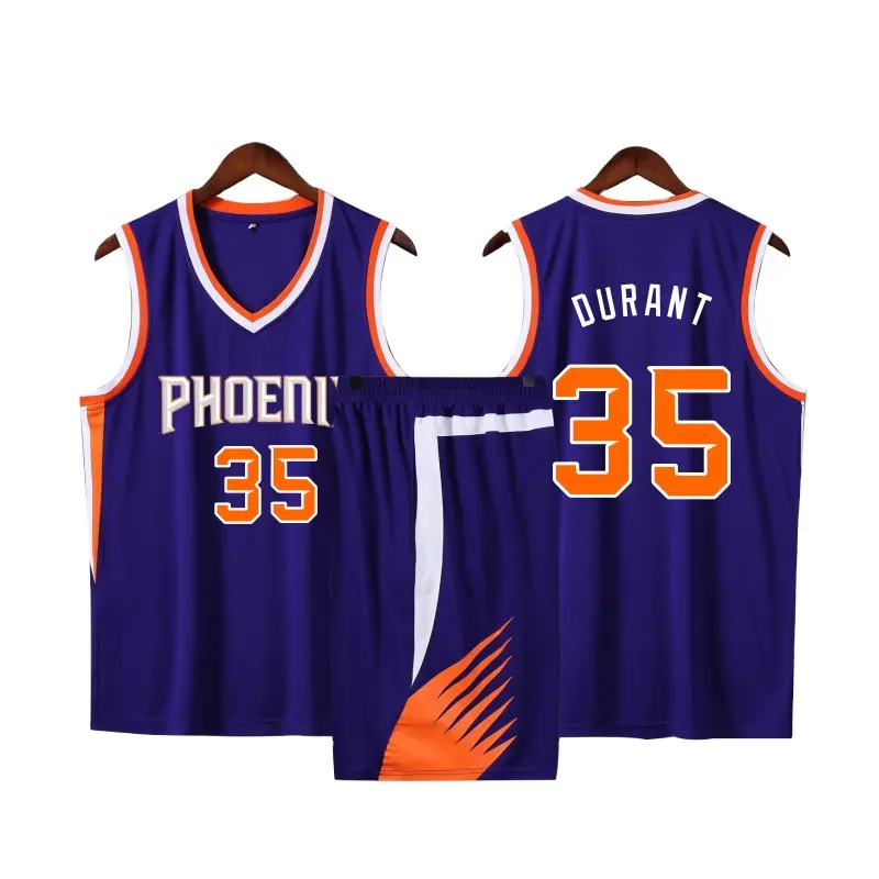 Nuevo SUNS No. 35 Durant No. 1 Booker No. 3 Paul traje de baloncesto versión urbana para hombres del uniforme de juego