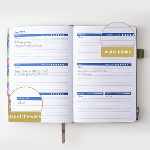 2025 nuova Agenda inglese Planner finta pelle 18 mesi 2025 Planner efficienza manuale calendario <span class=keywords><strong>Notebook</strong></span>