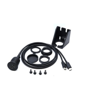 螺纹面板安装USB C插孔至USB C插头电缆1米后隔板堆叠USB C型母对公并联电缆 - Product Image 6
