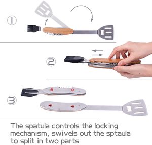 5合1烧烤多工具可折叠和便携式烧烤工具套装，用于烧烤和露营 - Product Image 4