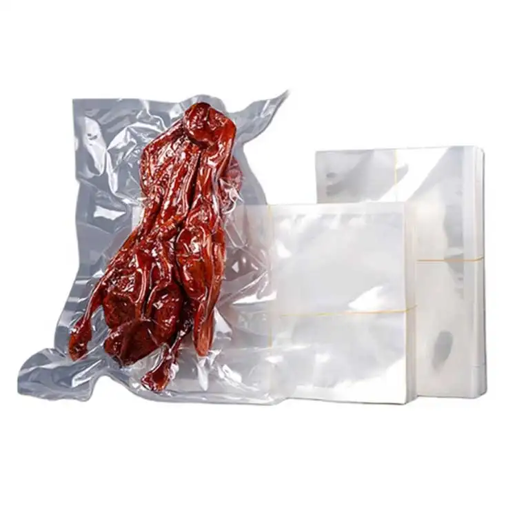 Individuell bedruckte transparente 3-seitige Dichtende Trockenfutterverpackung aus Kunststoff in Gefrierlebensmittelqualität Vakuumtüten Rückbeutel