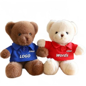 Songshan Toys Custom Wholesale New Teddy <strong>Bear</strong> 30cm Doll Clothes Sublimation LOGO POLO Shirt Kwaii Stuffed <strong>Bears</strong> Animal Plush Toy