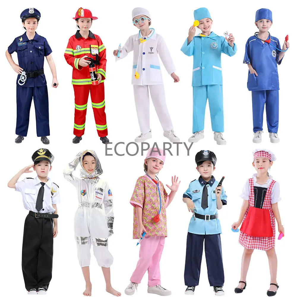 Disfraz de astronauta para Halloween, disfraz de soldado de policía, uniforme de bombero, Carnaval, día de la carrera, disfraces de soldado para niños