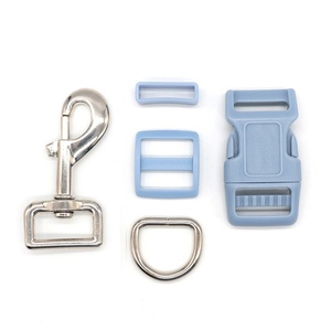 Köpek tasması donanım seti Metal D halka tasma kanca ve plastik Tri Glide kemer döngü kavisli köpek tasması toka - Product Image 2