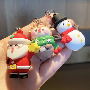 热卖圣诞老人圣诞树钥匙扣可爱聚氯乙烯卡通钥匙扣新年装饰圣诞钥匙扣 - Product Image 6