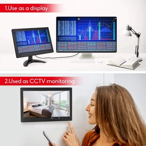 Monitor portátil de seguridad de 10,1 pulgadas con control remoto con altavoces duales integrados Entrada VGA BNC USB para CCTV para juegos - Product Image 6