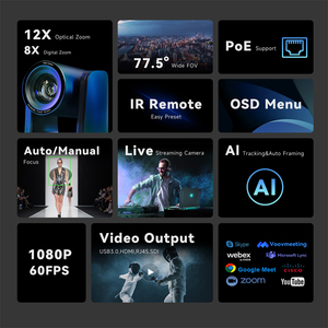 AI Auto Framing NDI PTZ Conference Camera With USB HDM1 <strong>IP</strong> SDI for Video Conference Church Education Live Streaming - Product Image 3