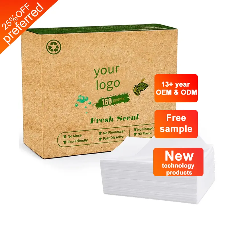 Campione gratuito Eco- friend sapone carta detersivo per bucato foglio compresse nano tecnologia vestiti foglio per bucato non detersivo in polvere