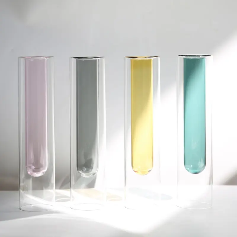 Bolha de vidro transparente de propagação minimalista, artesanal, moderna, parede dupla, cortadores de plantas, vasos hidropônicos