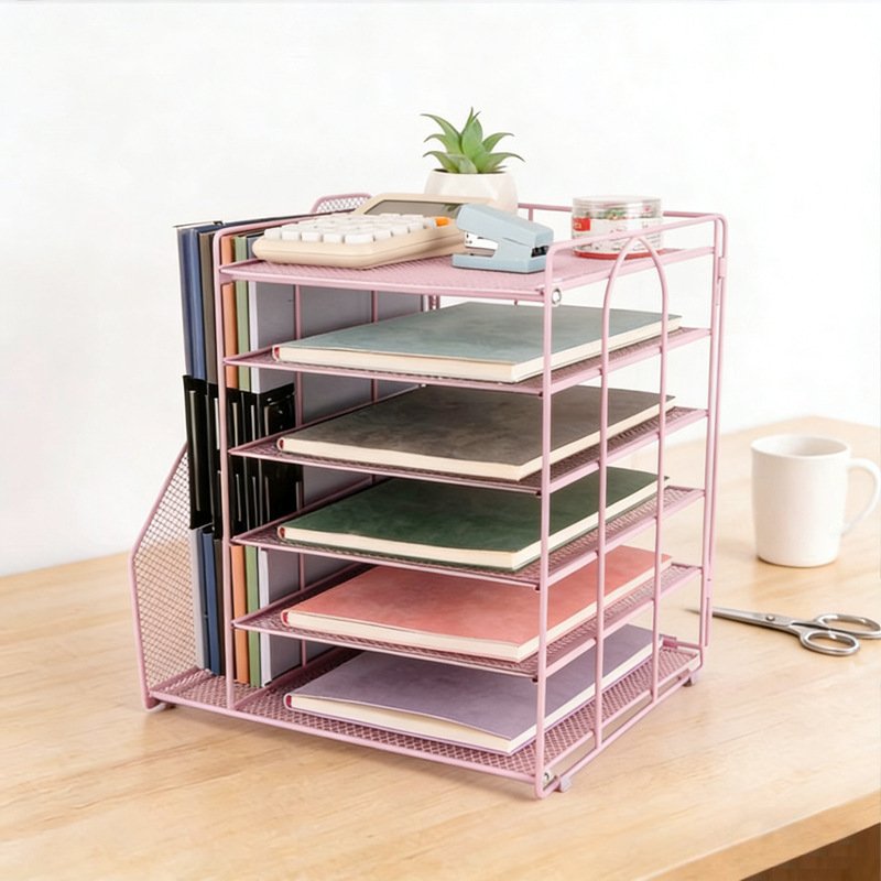 8126 Single-sided A6 Pink Six-Tier File Holder (Customized)