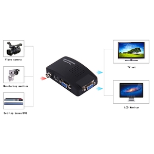 Convertidor de vídeo BNC a VGA, entrada de S-Video a salida VGA, compatible con PAL/NTSC, fácil de instalar y operar