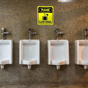 10*7 Custom High Quality Wasserdicht Bitte spülen Urinal Lustige Toilette Badezimmer Aluminium Composite Zeichen - Product Image 6