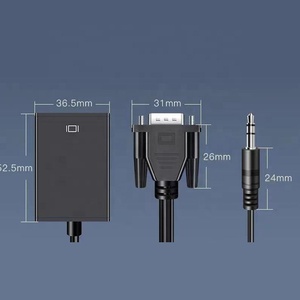 Convertidor VGA a HD Cable adaptador VGA macho a HD hembra 1080P con cable de alimentación de audio y Micro USB - Product Image 5