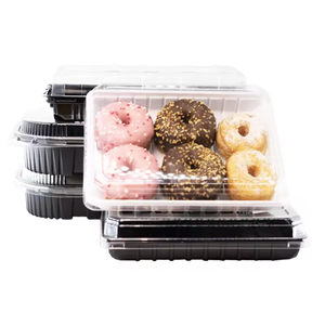 Contenitori coreani per trasparente forma rettangolare Pe Pet Rpet in plastica torta ciambelle riutilizzabile con coperchi - Product Image 6