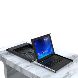 17&quot; <strong>LCD</strong> Extender <strong>KVM</strong> <strong>Switch</strong> Over Ethernet 8 Pack VGA to RJ45 Adapters, MT-VIKI 1U Rack <strong>KVM</strong> Drawer Console, Cat6 <strong>LCD</strong> <strong>KVM</strong> <strong>Switch</strong> - Product Image 1