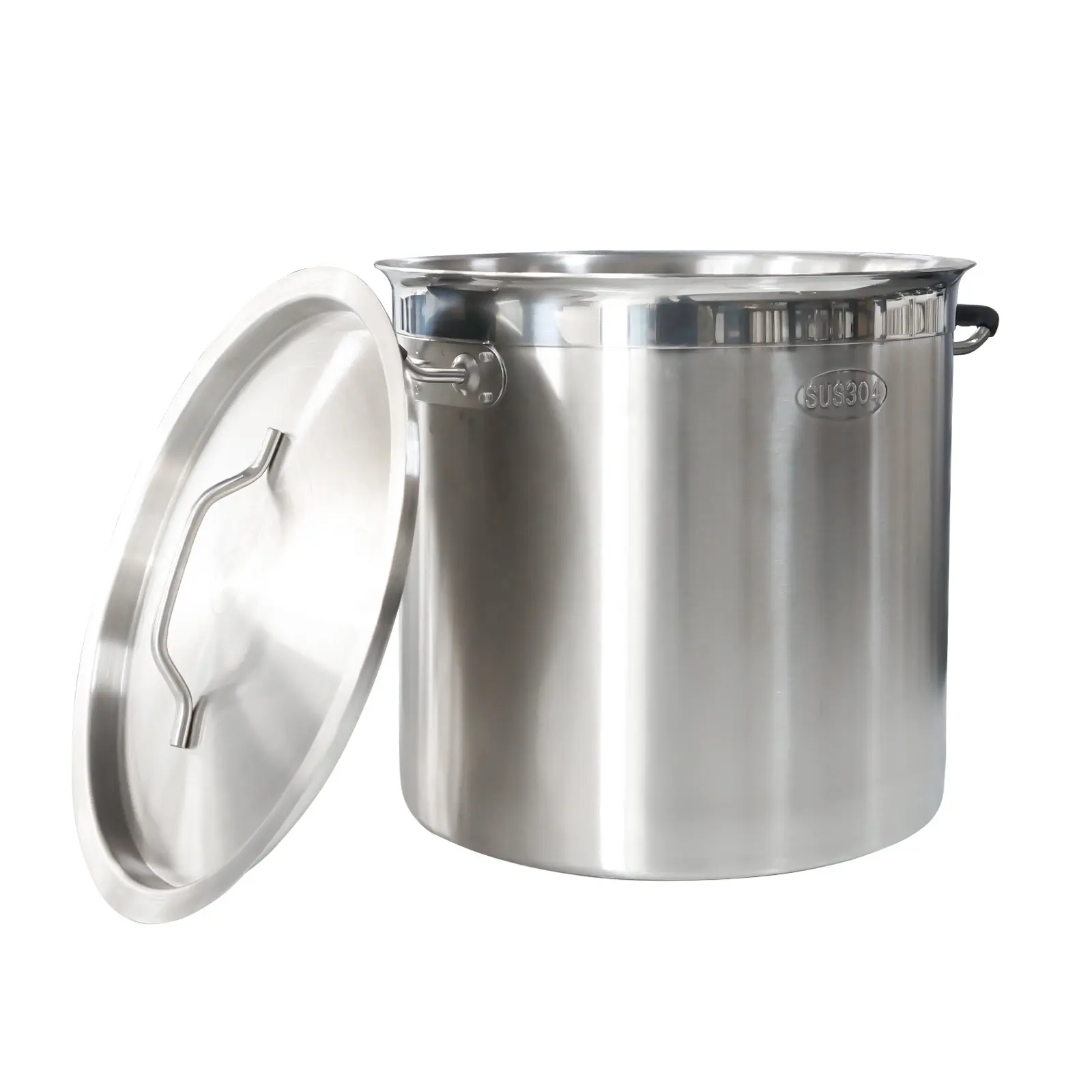 Aço inoxidável 3 Camada Composite Bottom Soup Pot com Cover Tall Storage Tank Brew Bucket