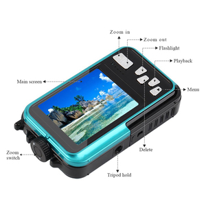 デジタル防水カメラ24MPデュアルスクリーンミニアパレル写真水中カメラ - Product Image 5
