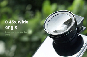 Bộ Ống Kính Điện thoại thông minh đa năng 2 trong 1 cho <span class=keywords><strong>Iphone</strong></span> cho Samsung Android góc rộng 0,45x và ống kính Macro tập trung với clip - Product Image 4