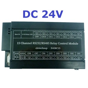 2 in 1 15ch RS485 RS232 Modbus RTU relè PLC DO PC UART porta seriale interruttore Controller DC 12V 24V