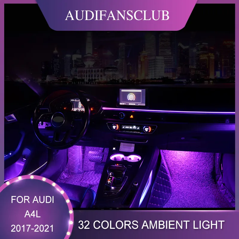 สำหรับ Audi A4 B9 A5 2017 2018 2019 2020 32สีภายในบรรยากาศ Ambient Light ประตู Contour ไฟ