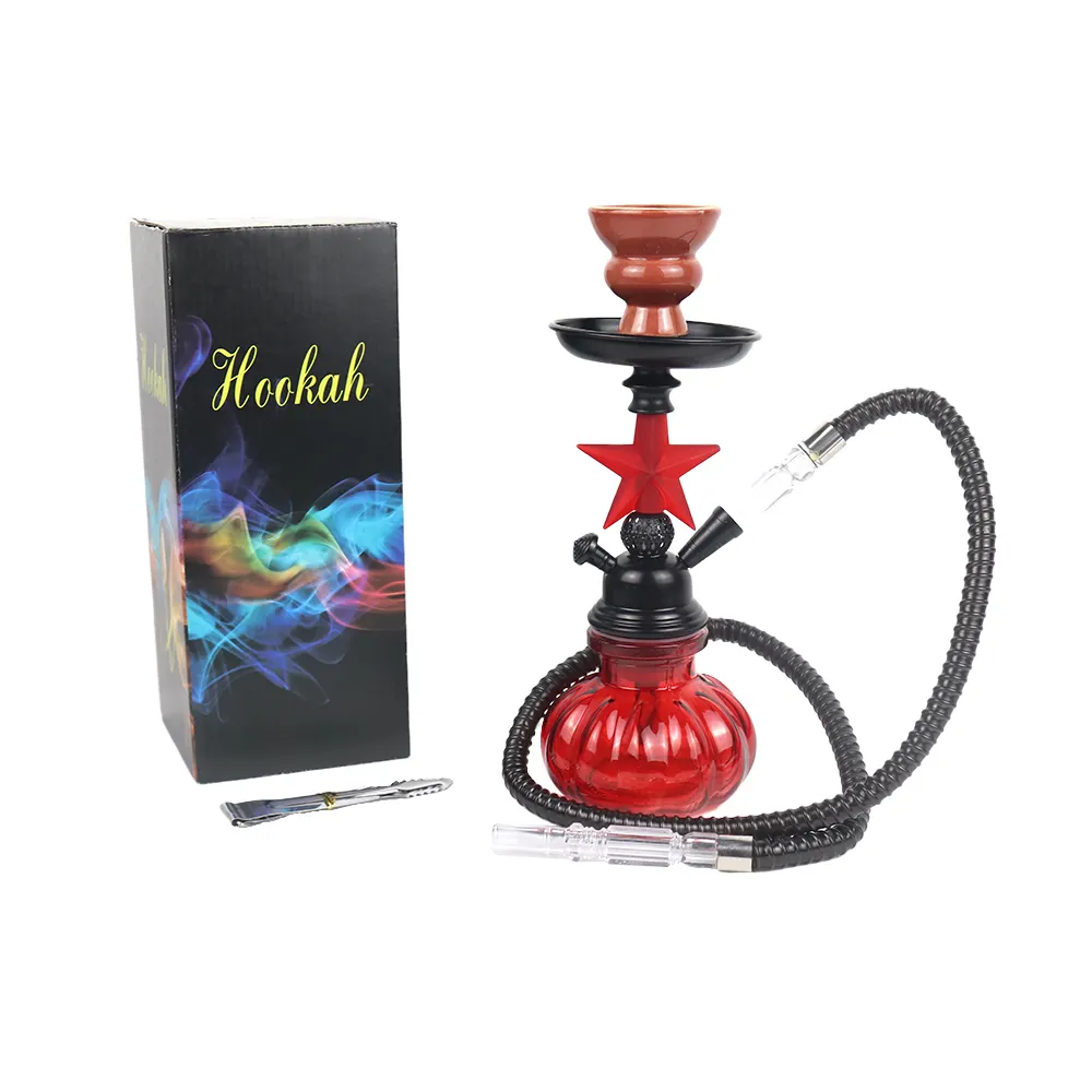 Yiqian Set Botol Plastik Shisha Hookah Bintang Merah Grosir Baru 2021