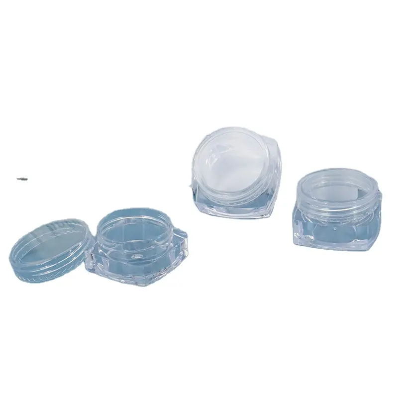 Barattolo di polvere di plastica personalizzato da 5g barattolo cosmetico vuoto rotondo contenitore di plastica trasparente